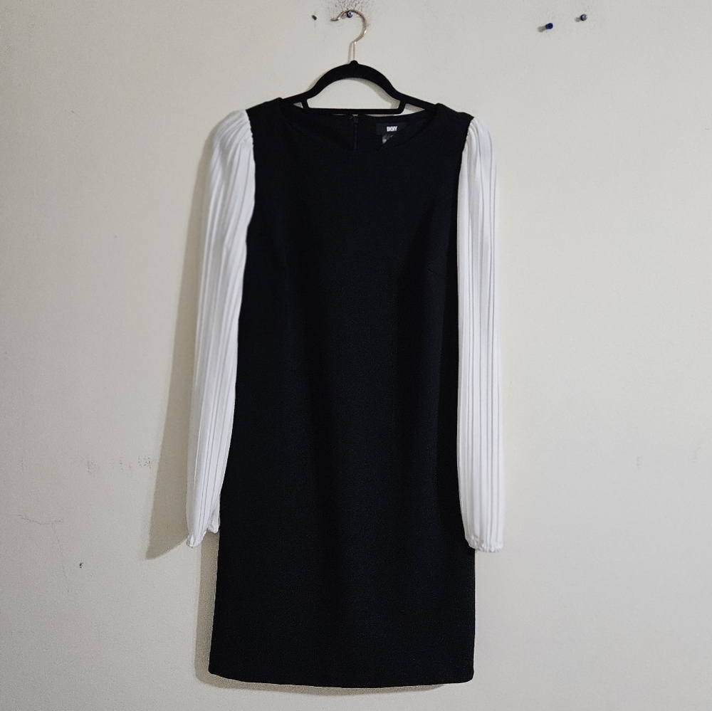 DKNY Pleated Sleeve Sheath Dress